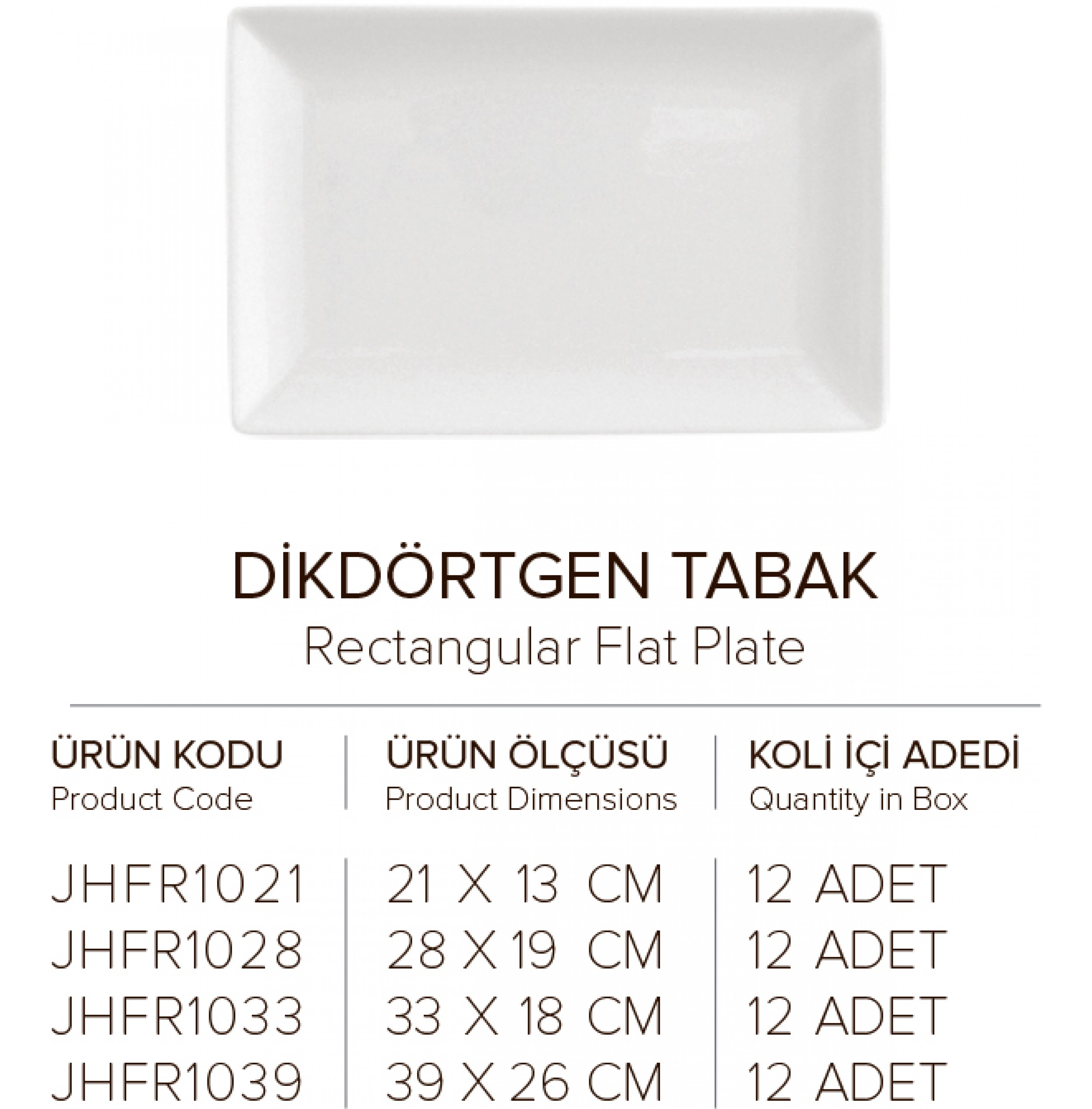 DİKDÖRTGEN TABAK 